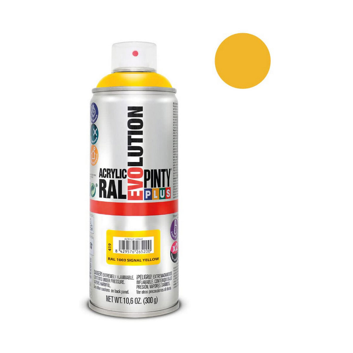 Spray festék Pintyplus Evolution RAL 1003 400 ml Signal Yellow